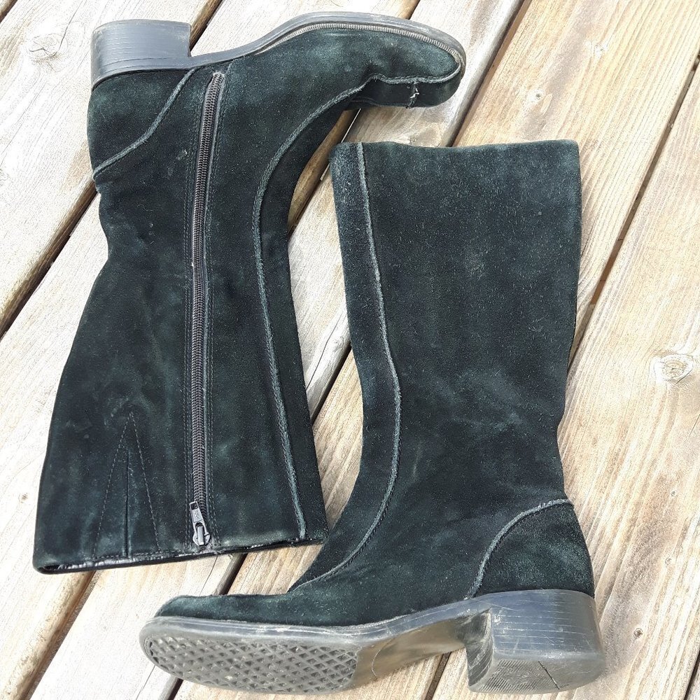 Black Aerosoles Leather Boots Calf height 7B Chill